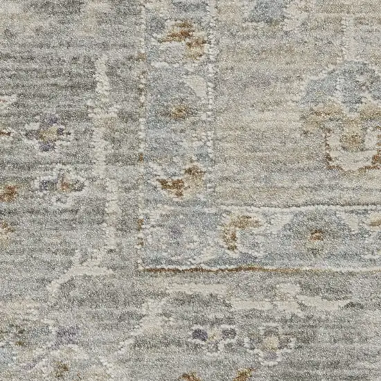 Gray and Dark Gray Floral Power Loom Area Rug Photo 6