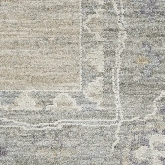 Gray and Dark Gray Floral Power Loom Area Rug Photo 4