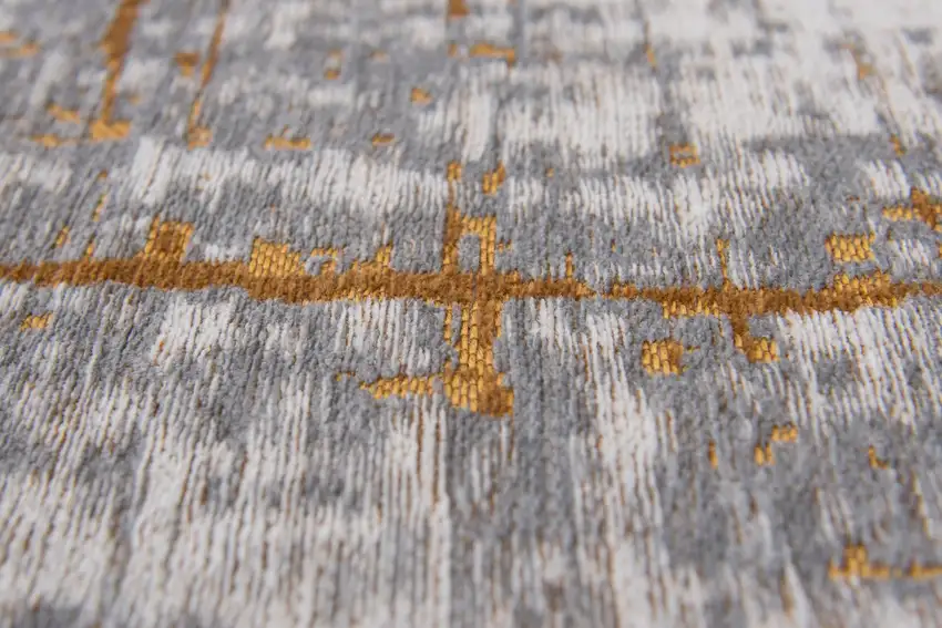 Gray and Gold Abstract Non Skid Area Rug Photo 4