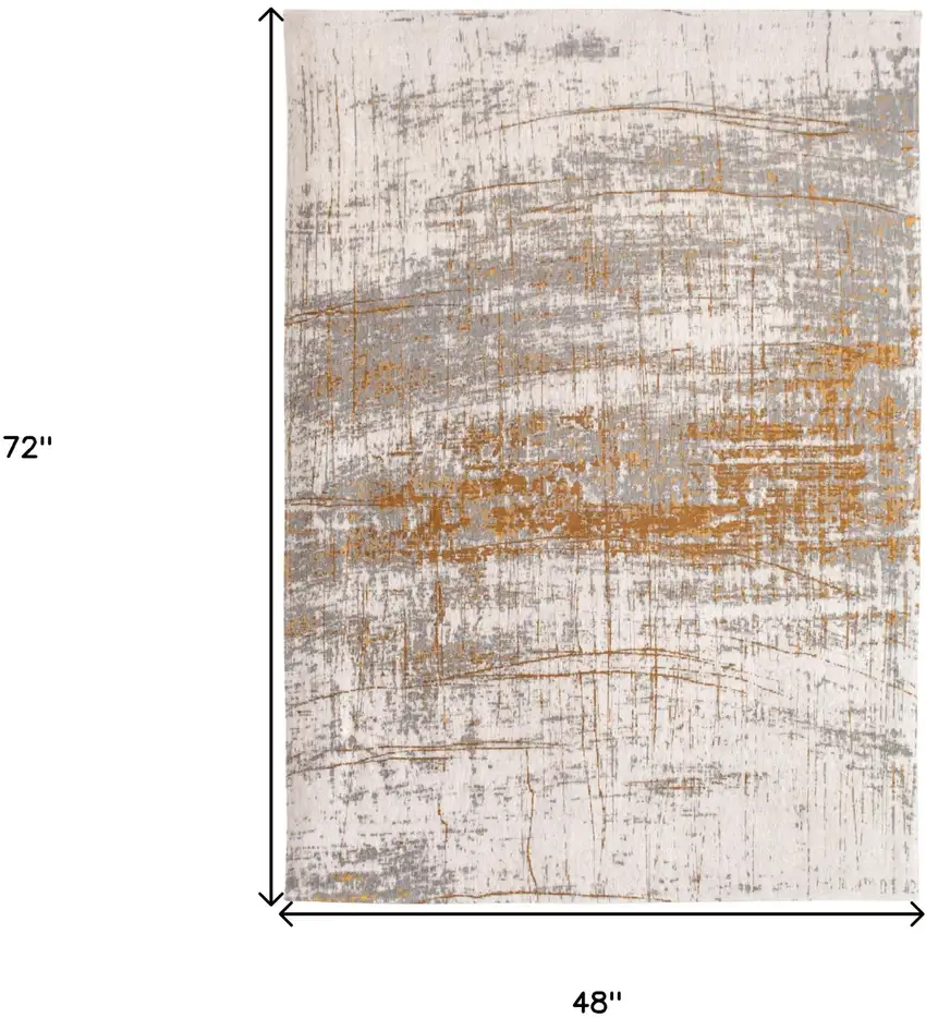 Gray and Gold Abstract Non Skid Area Rug Photo 3