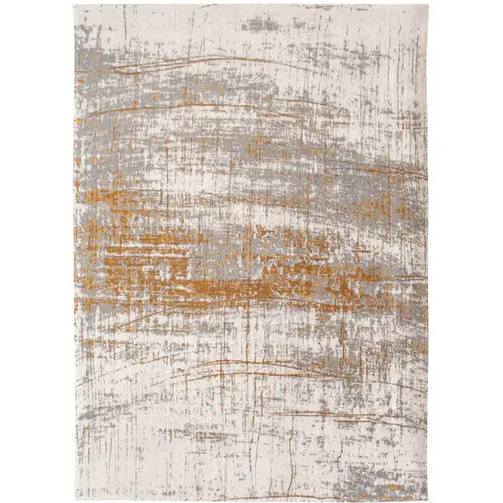 Gray and Gold Abstract Non Skid Area Rug Photo 5
