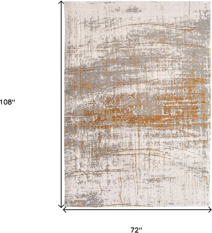 Gray and Gold Abstract Non Skid Area Rug Photo 3