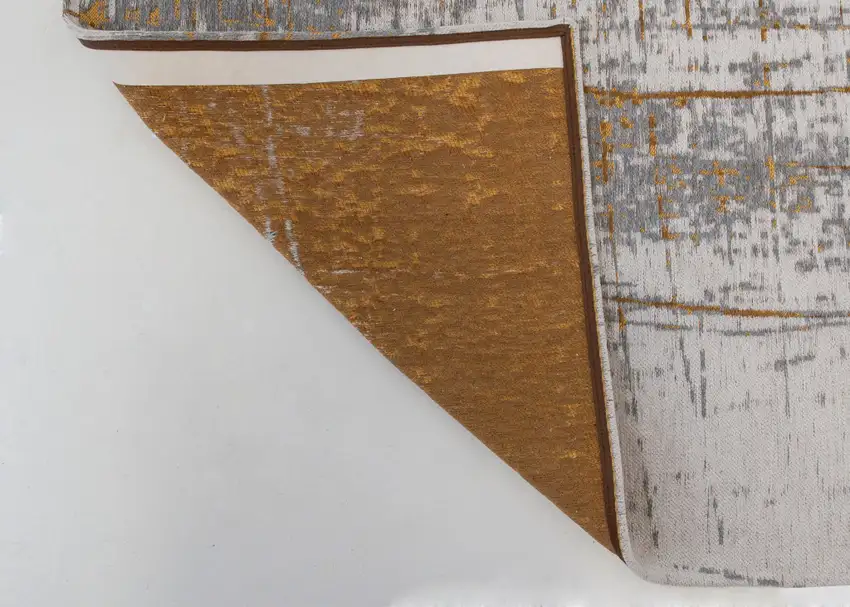 Gray and Gold Abstract Non Skid Area Rug Photo 7