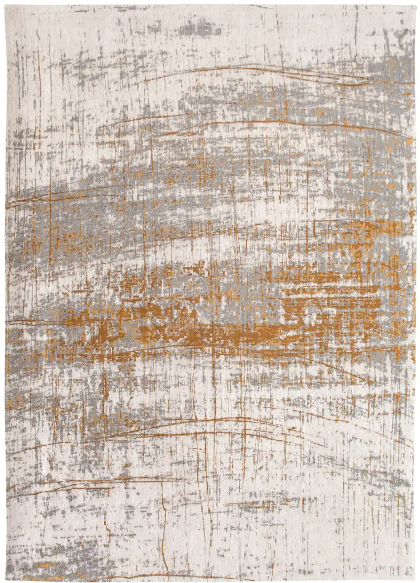 Gray and Gold Abstract Non Skid Area Rug Photo 2