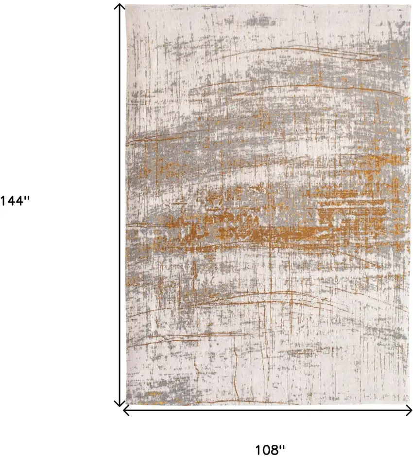 Gray and Gold Abstract Non Skid Area Rug Photo 3