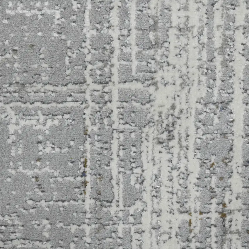 Gray and Gold Abstract Power Loom Area Rug Photo 7