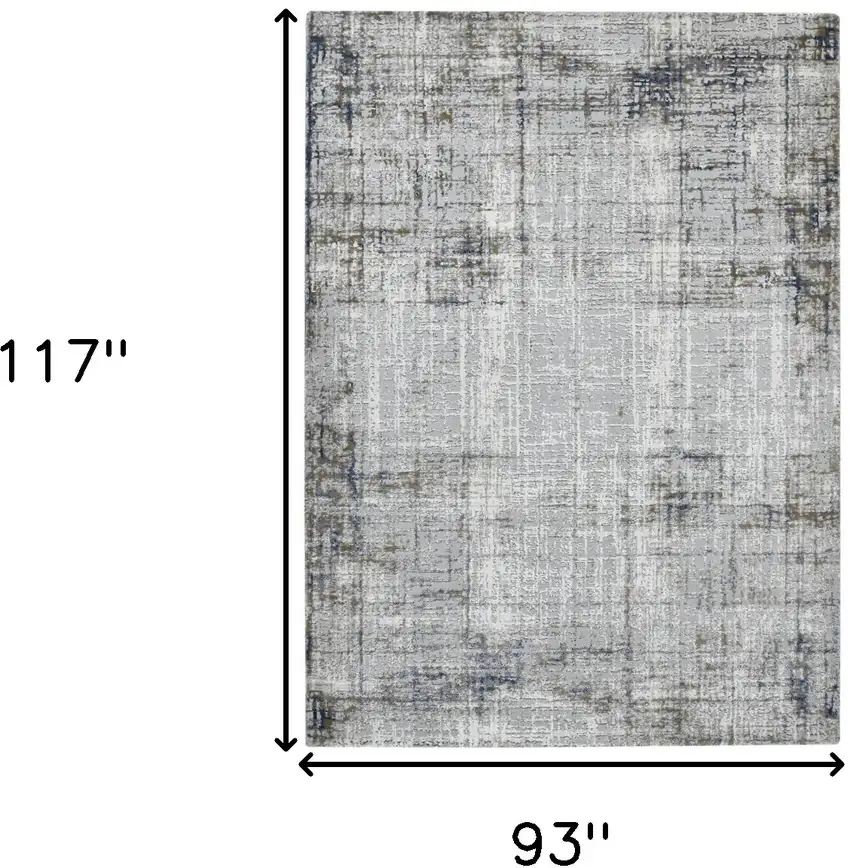 Gray and Gold Abstract Power Loom Area Rug Photo 6