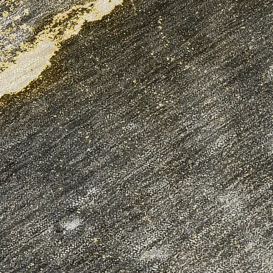 Gray and Gold Abstract Washable Non Skid Indoor Outdoor Area Rug Photo 8