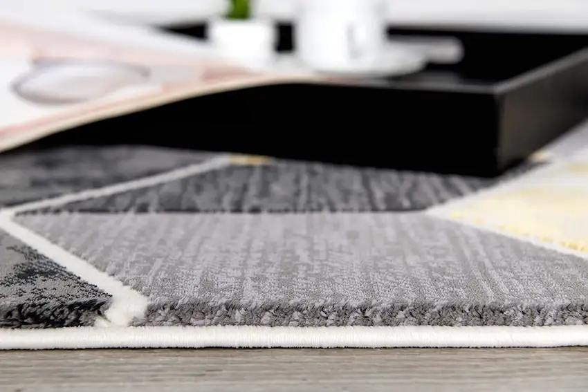 Gray Geometric Power Loom Area Rug Photo 5