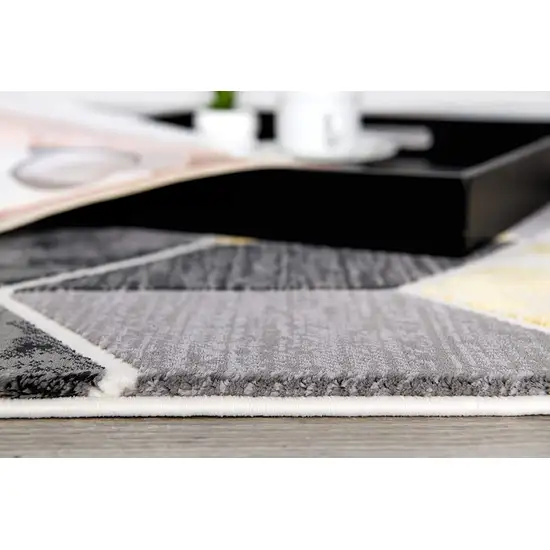 Gray Geometric Power Loom Area Rug Photo 5