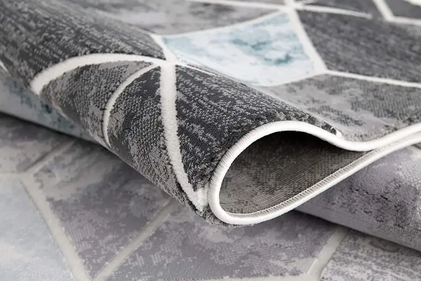Gray and Gold Cubic Block Area Rug Photo 6