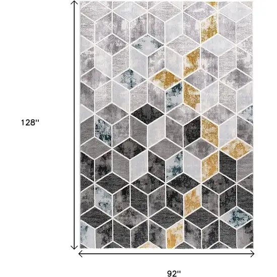 Gray Geometric Power Loom Area Rug Photo 3