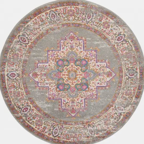 Gray and Gold Medallion Area Rug Photo 9
