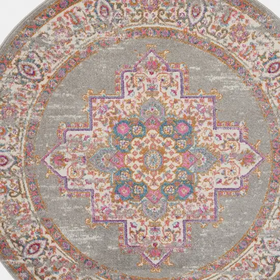 Gray and Gold Medallion Area Rug Photo 8