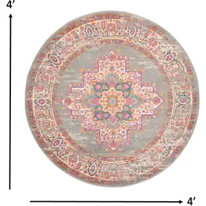 Photo of Gray and Gold Medallion Area Rug