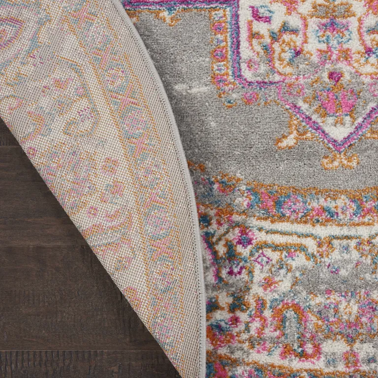 Gray and Gold Medallion Area Rug Photo 5