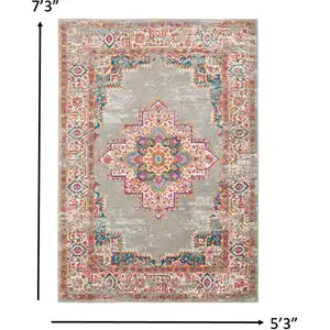 Photo of Gray and Gold Medallion Area Rug