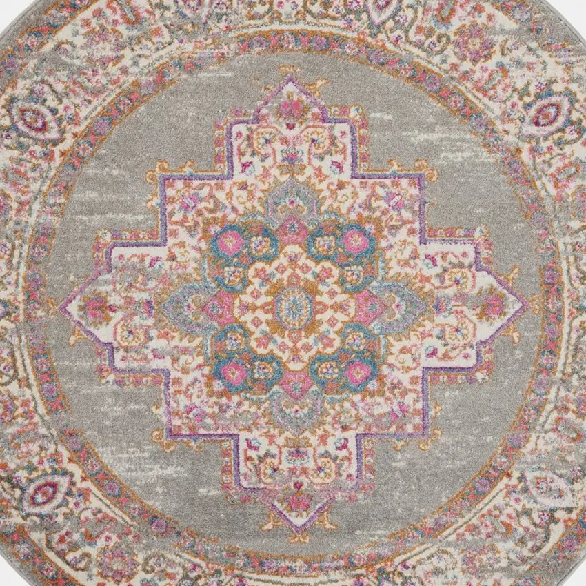 Gray and Gold Medallion Area Rug Photo 8