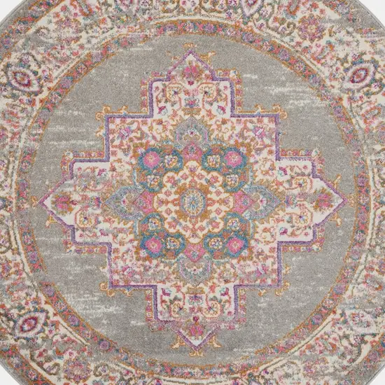 Gray and Gold Medallion Area Rug Photo 8