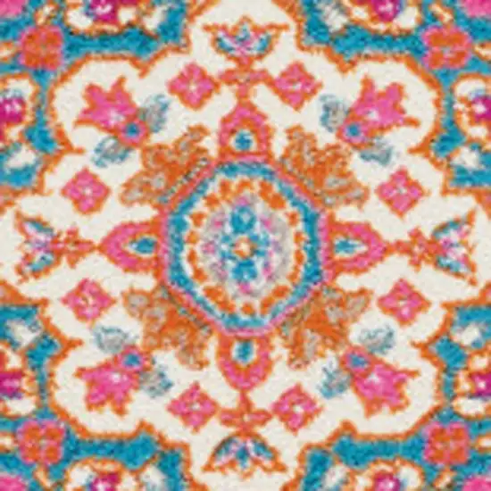 Gray And Gold Medallion Distressed Area Rug Photo 8