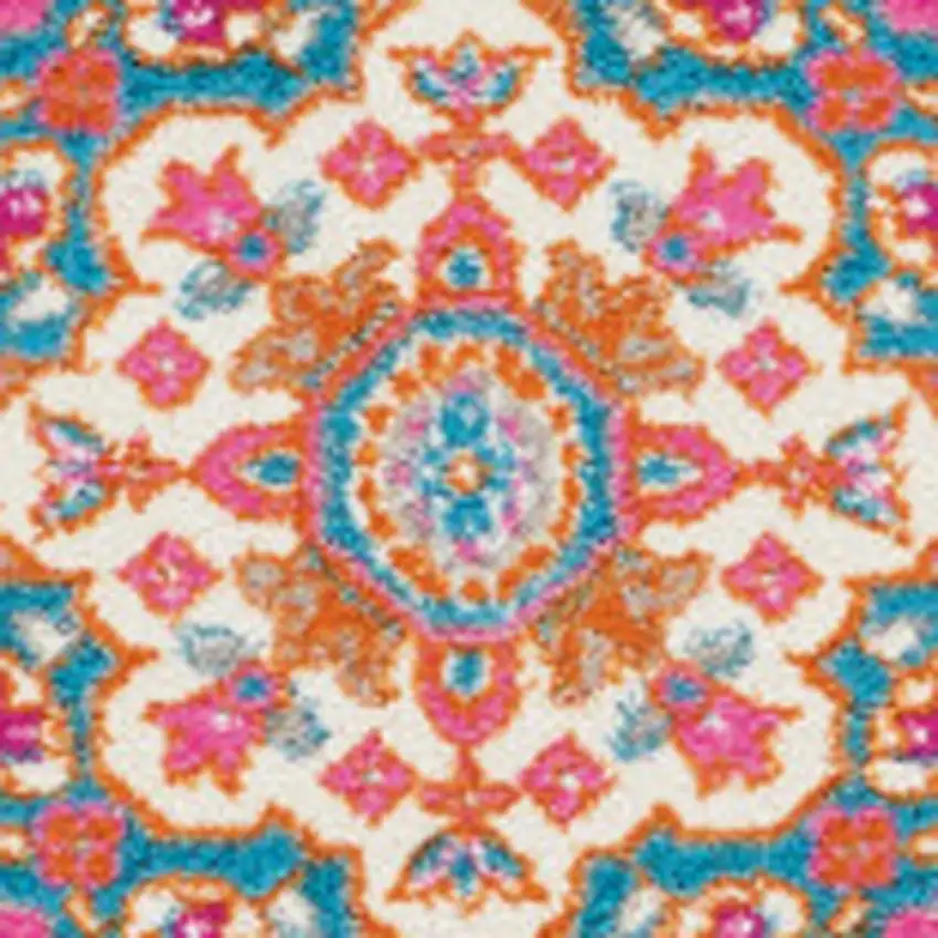 Gray And Gold Medallion Distressed Area Rug Photo 8