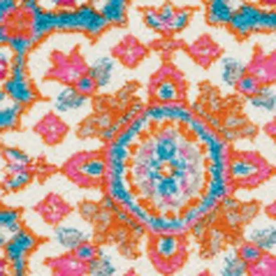 Gray And Gold Medallion Distressed Area Rug Photo 7