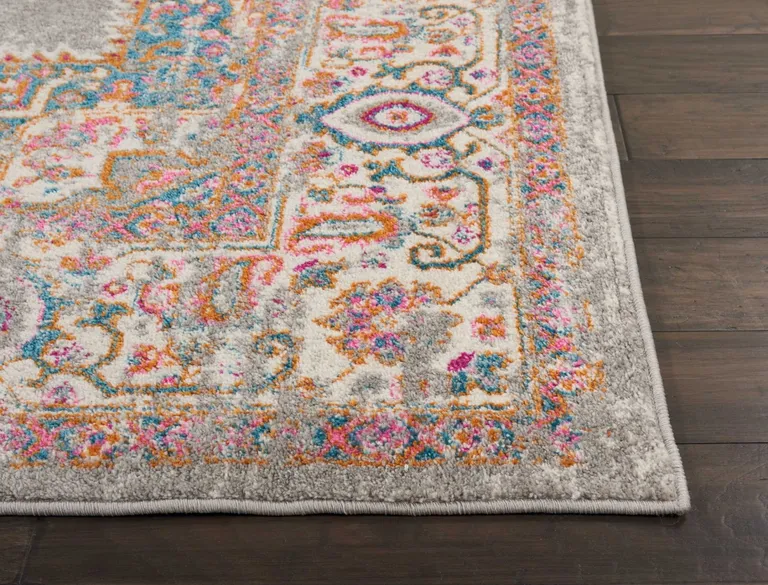 Gray and Gold Medallion Area Rug Photo 1