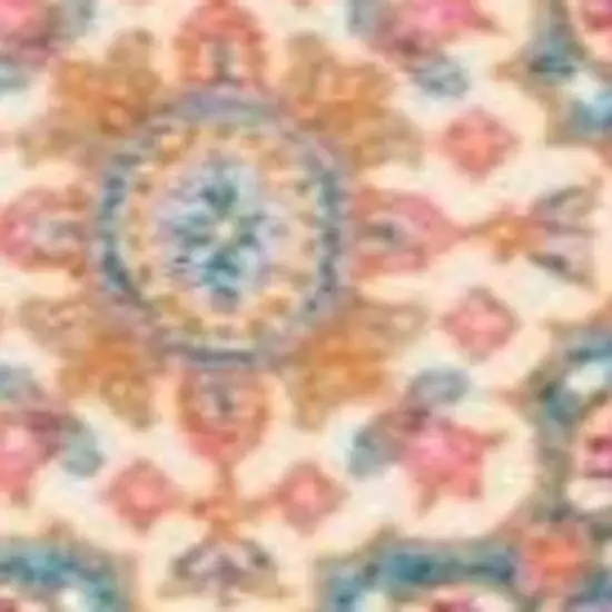 Gray And Gold Medallion Distressed Area Rug Photo 3