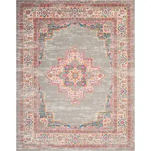 Photo of Gray and Gold Medallion Area Rug