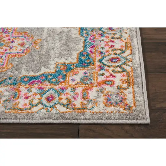 Gray and Gold Medallion Scatter Rug Photo 8