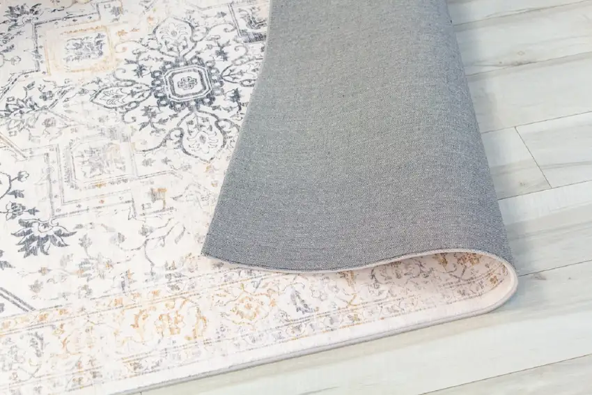Gray and Gold Oriental Area Rug Photo 7