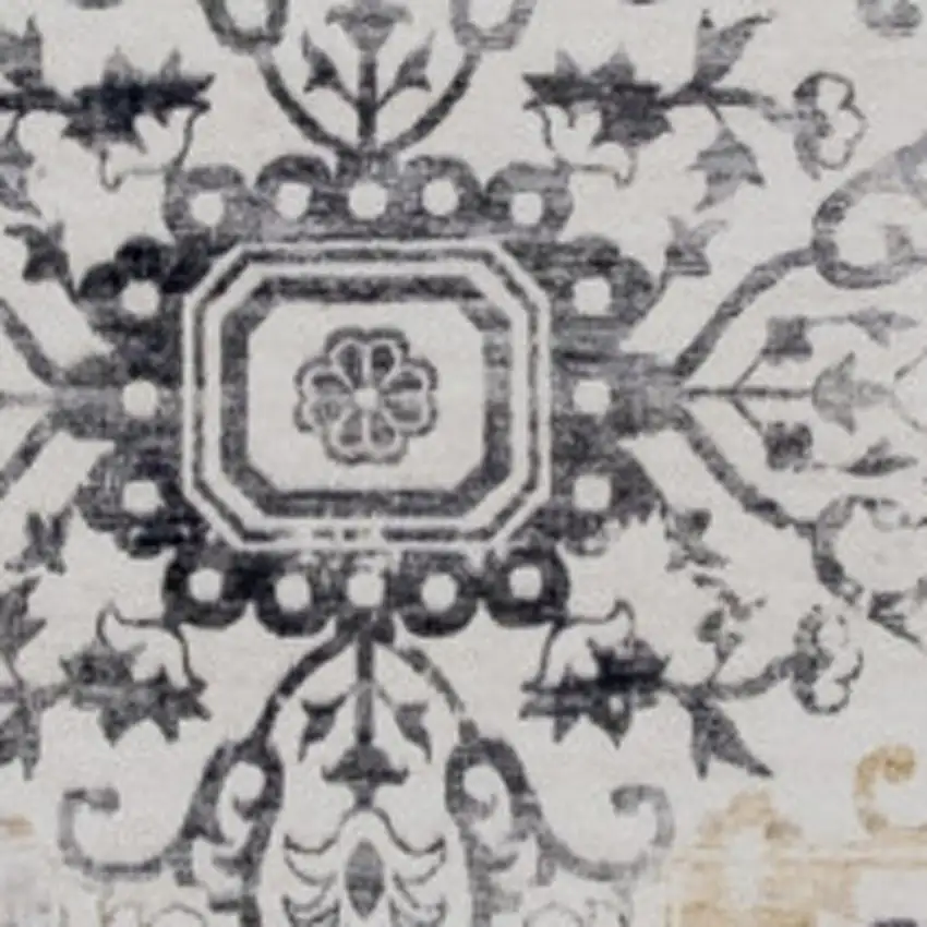 Gray and Gold Oriental Area Rug Photo 3