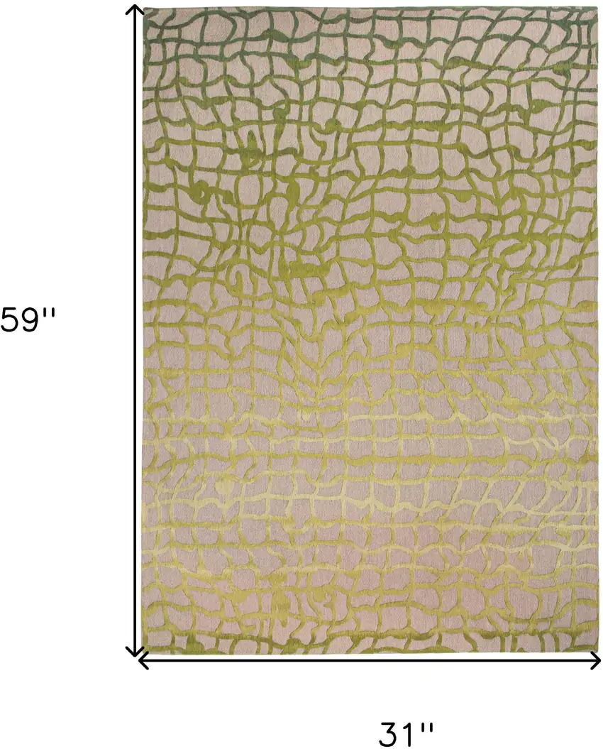 Gray and Green Abstract Non Skid Area Rug Photo 3
