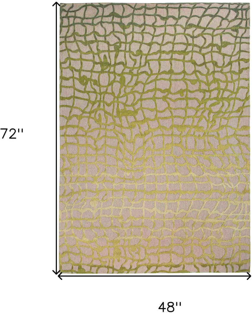 Gray and Green Abstract Non Skid Area Rug Photo 3