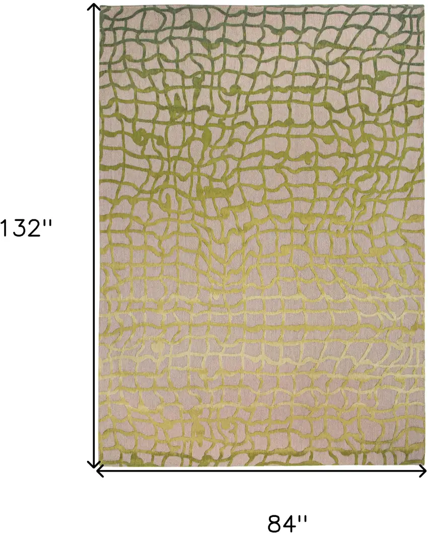 Gray and Green Abstract Non Skid Area Rug Photo 3