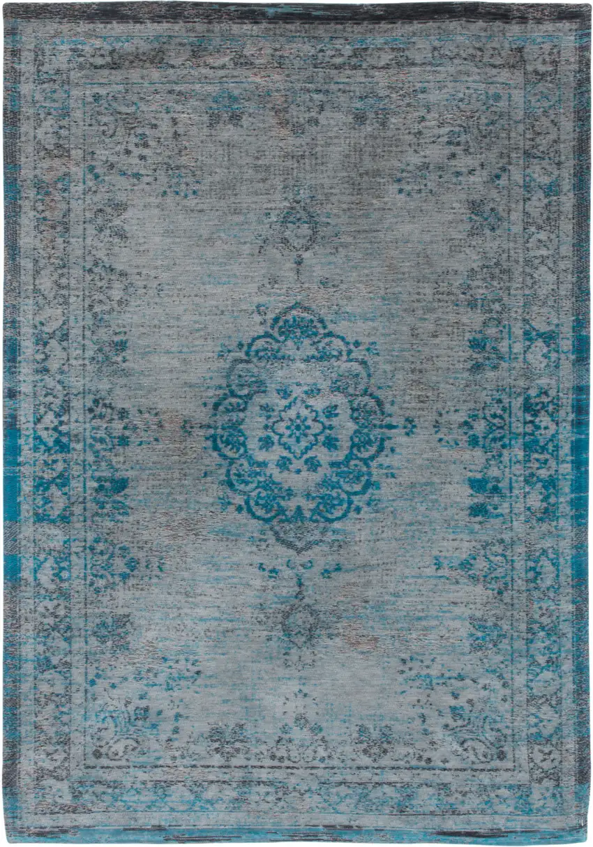 Gray and Green Medallion Non Skid Area Rug Photo 2