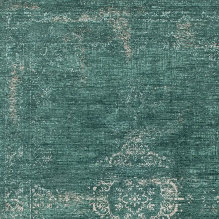 Gray and Green Medallion Non Skid Area Rug Photo 5