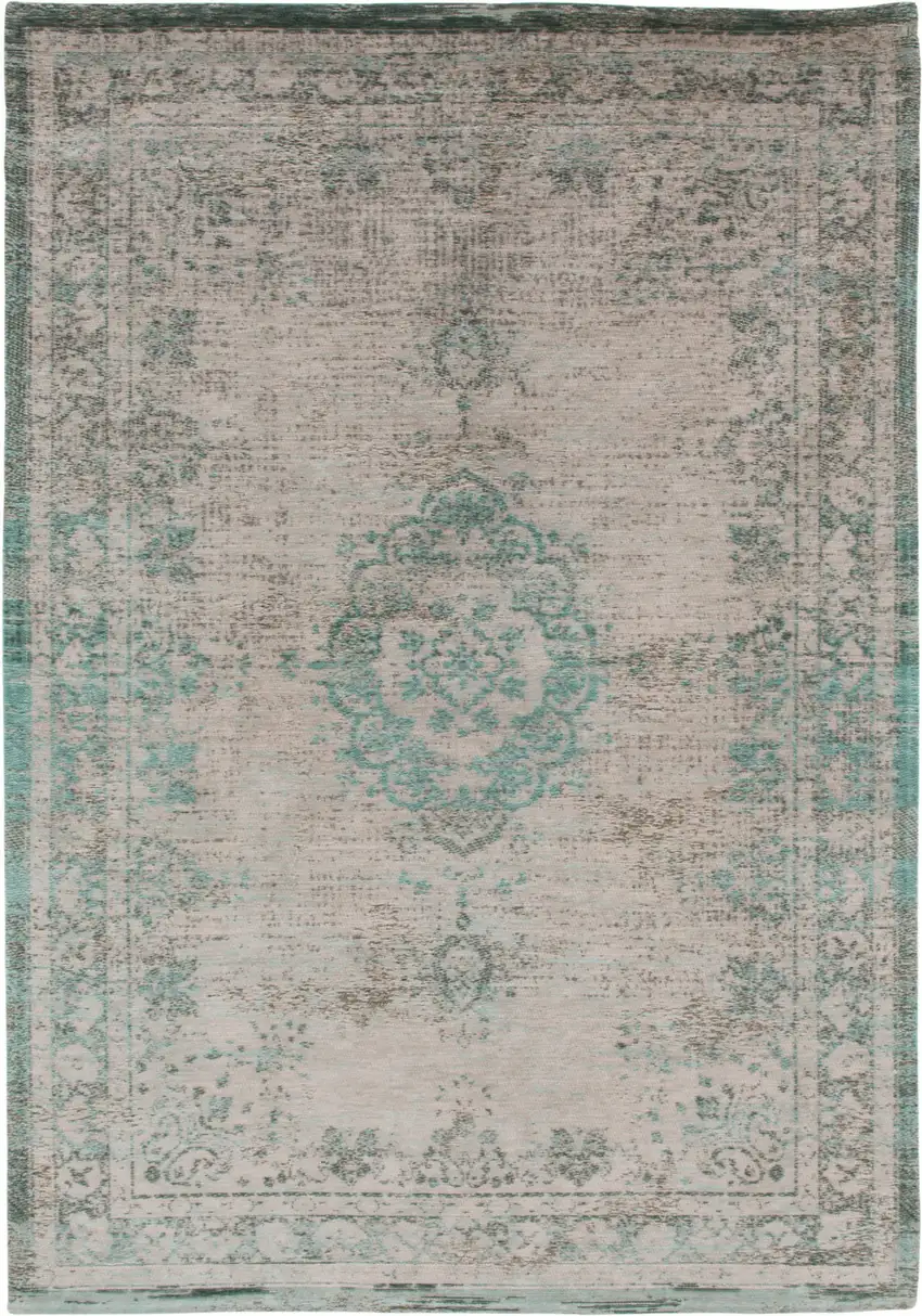Gray and Green Medallion Non Skid Area Rug Photo 7