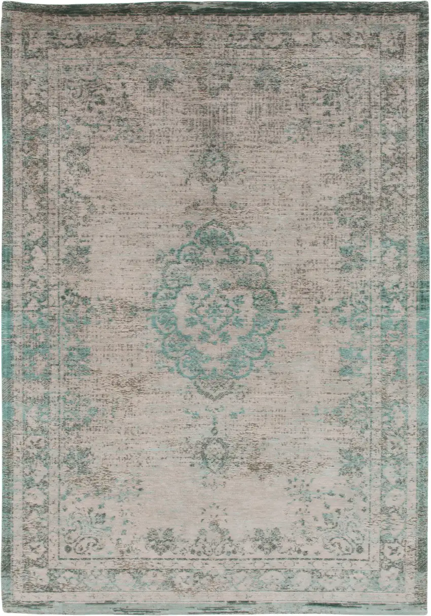 Gray and Green Medallion Non Skid Area Rug Photo 3