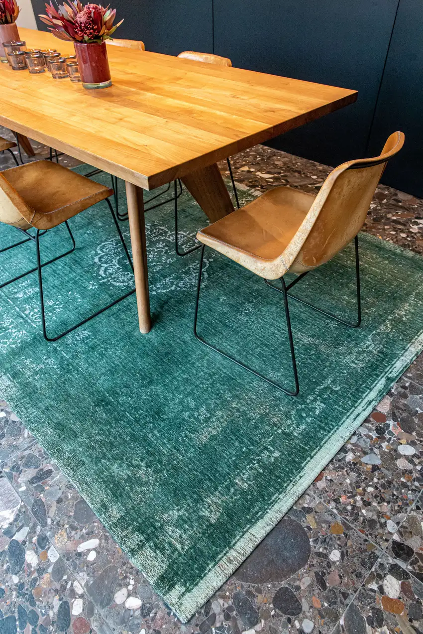 Gray and Green Medallion Non Skid Area Rug Photo 7