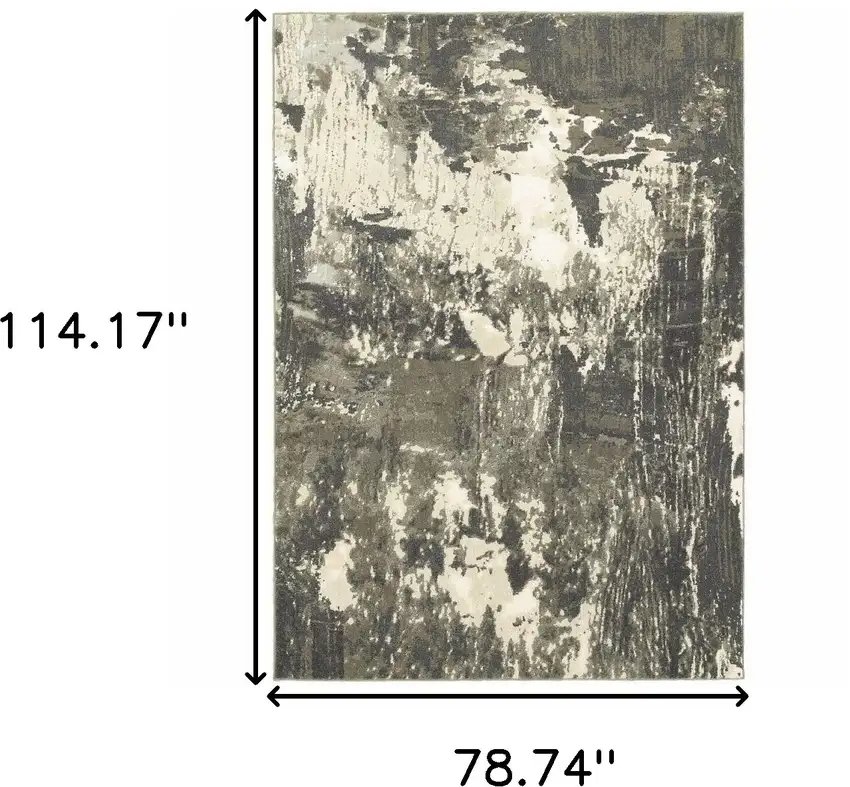 Gray And Ivory Abstract Area Rug Photo 3