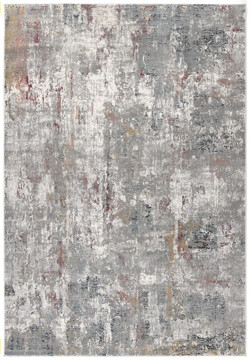 Gray And Ivory Abstract Area Rug Photo 4