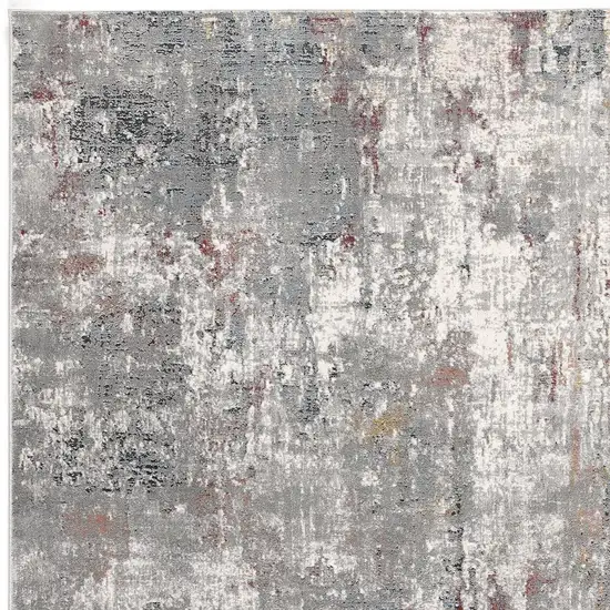 Gray And Ivory Abstract Area Rug Photo 4