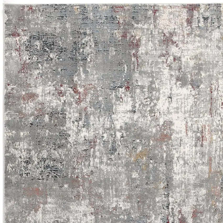 Gray And Ivory Abstract Area Rug Photo 4