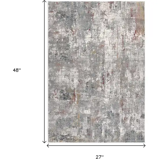Gray And Ivory Abstract Area Rug Photo 8