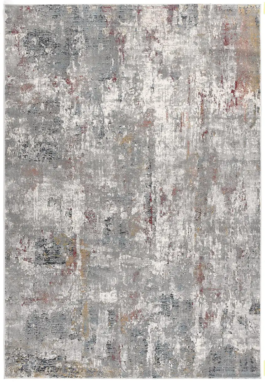 Gray and Ivory Abstract Area Rug Photo 4