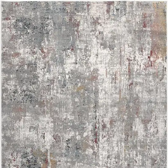 Gray And Ivory Abstract Area Rug Photo 4