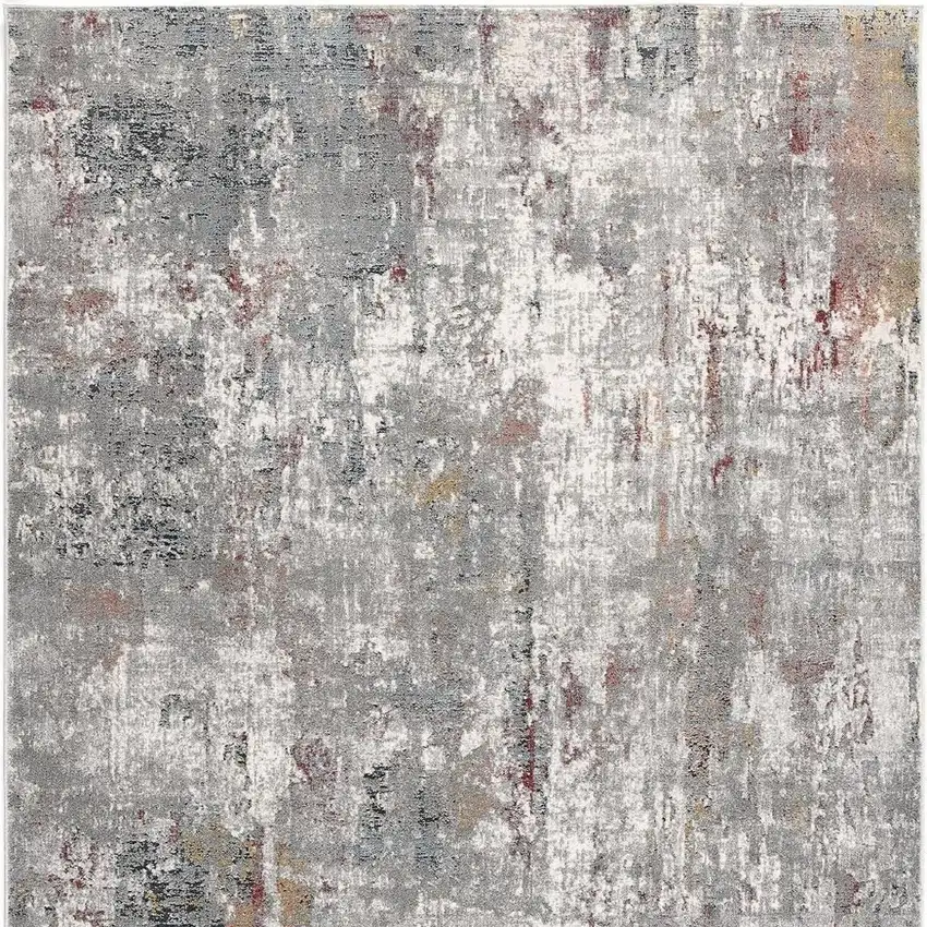 Gray And Ivory Abstract Area Rug Photo 4