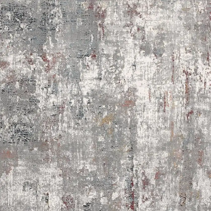 Gray And Ivory Abstract Area Rug Photo 5