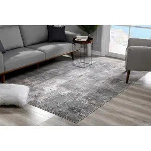 Photo of Gray and Ivory Abstract Area Rug